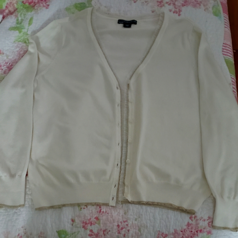 Covington Size large Cardigan w/ lace.